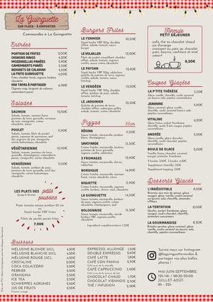 Carte de La Guinguette