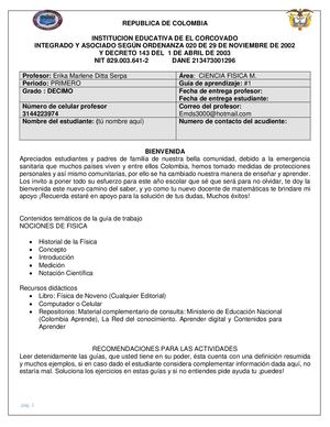 GUIA 1 FISICA DECIMO