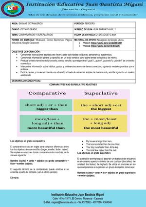Guia Formativa Grado 801 Juan Bautista Migani