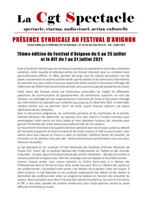 Présence Syndicale Au Festival Davignon 2021