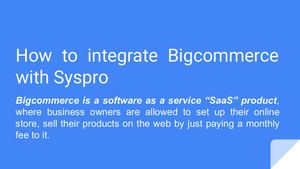 BigCommerce SYSPRO Integration | i-Verve Inc