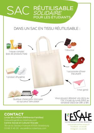 Affiche Sac Réutilisable Solidaire 2021