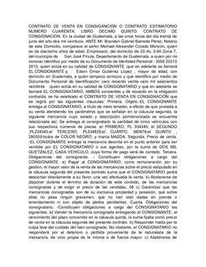 Contrato Estimatorio