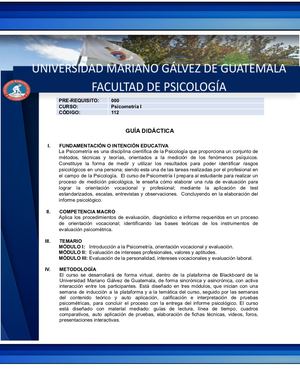 112 Psicometría I (Industrial)