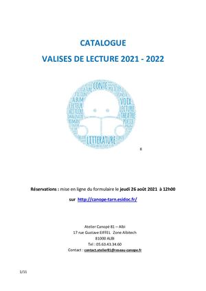 Catalogue Valises 2021 2022