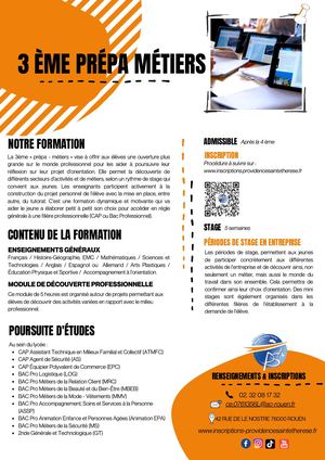 Fiches Formations Providence Sainte Therese