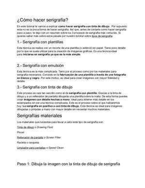 Cómo Hacer Serigrafía
