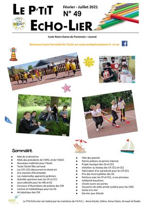 Journal Ecole Notre Dame Javené Juillet 2021