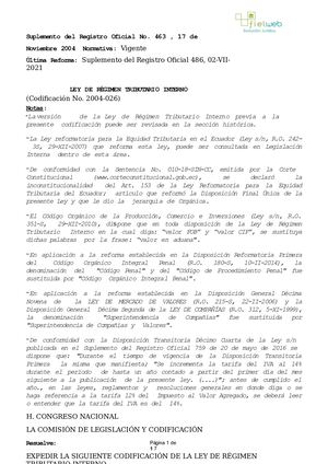 Ley De Régimen Tributario Interno Lrti[1169]