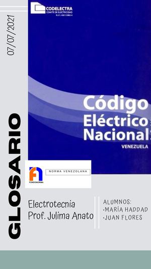 Glosario del Código Eléctrico Nacional