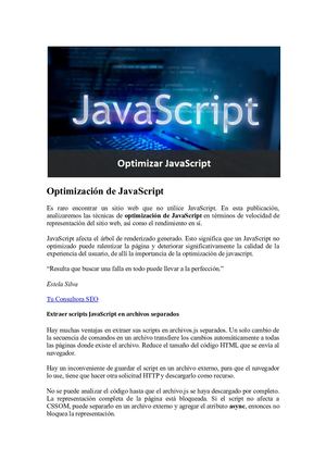 Optimización De Java Script