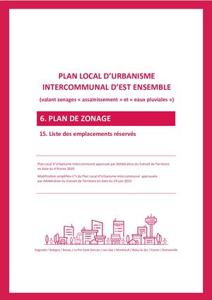 6.15 Liste Des Emplacements Réservés Juin 2021