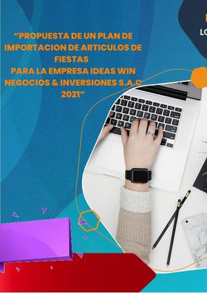 Plan De Importacion De Articulos De Fiestas