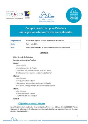 Compte Rendu Cycle Ateliers EP
