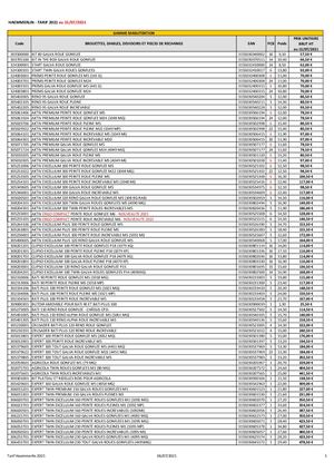 Tarif Haemmerlin 2021 au 15.07.2021