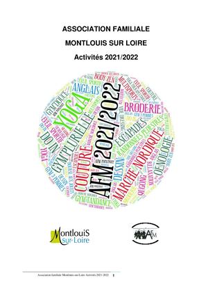 Activités 2021/2022 association familiale Montlouis-sur-Loire