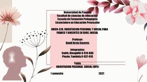 GRUPO 1 De Concepto De Orientación Personal Social (OPS).
