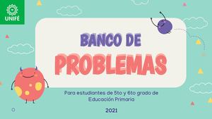 Banco de problemas para 5to Y 6to de E. Primaria