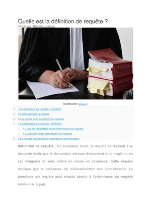 Que défini une procédure de requête