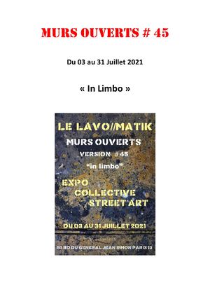 Catalogue Murs Ouverts 45 In Limbo Juillet 21