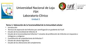 Valoración De La Funcionalidad De La Inmunidad Celular