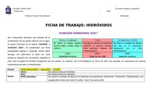 Ficha Trabajo Hidroxidos
