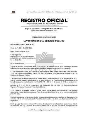 Ley Organica De Servicio Publico