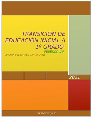 Transición De Educación A Primer Grado Unidad Iv Informe Profesora Lis Soto