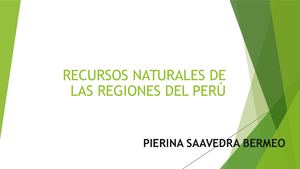 Recursos Naturales De Las Regiones Del Perú