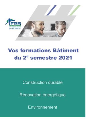 Vos Formations Construction Durable 2d Semestre