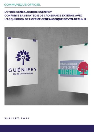 COMMUNIQUE ETUDE GENEALOGIQUE GUENIFEY