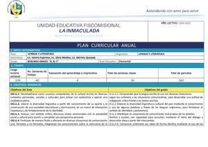 PCA Lengua 2do EGB 2020-2021