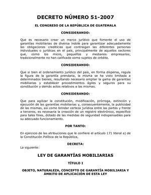 Ley De Garantias Mobiliarias