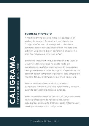 Caligrama - Proyecto Interdisciplinario