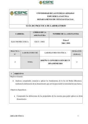 Proyecto: Diseño y construcción de un Dinamómetro