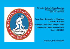 Cuadro Comparativo De Obligaciones Y Contratos Mercantiles Mercantil Iii 2