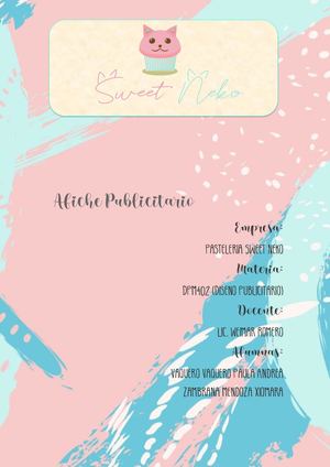 Afiche Publicitario "Sweet Neko" Informe