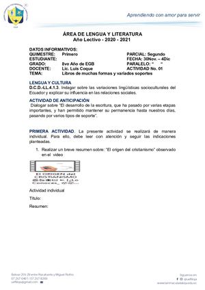Lengua Ficha De Trabajo Libros De Variadas Formas Y Diversas Escrituras