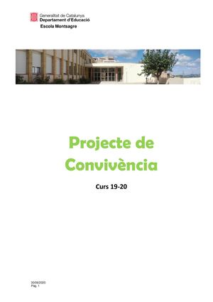 Projecte Convivència Curs 2019 20