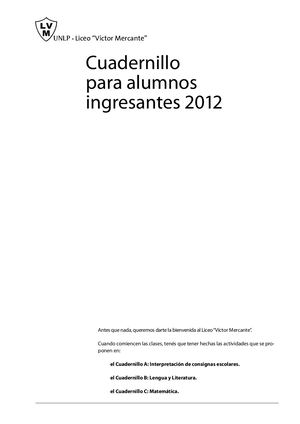 Cuadernillo Ingreso Liceo