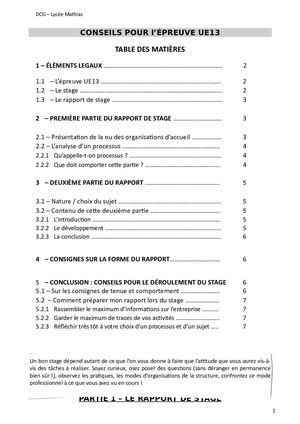 Conseils Pour Le Rapport Stage