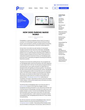 How Does Parking Badge Work