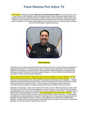 Frank Ramirez Port Arthur Tx Bio