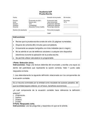 Prueba Escrita