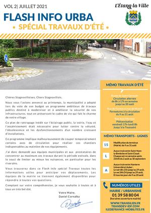 Flash Info Spécial Travaux D'été 2021 Vol 2