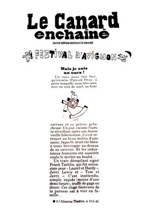 Critique de Mais je suis un ours ! dans Le Canard enchainé
