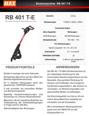 Weltneuheit, die erste Bewehrungsbindemaschine die im stehen benutzt werden kann. Top Bindemaschine für die Baustelle