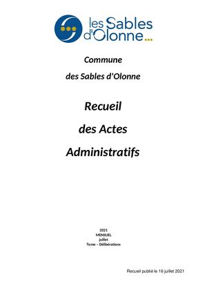 RAA DELIBERATIONS - juillet 2021