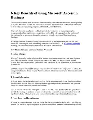 6 Key Benefits Of Using Microsoft Access In Business Converted