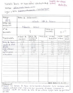 Recetas Estandar Cocinero 2021